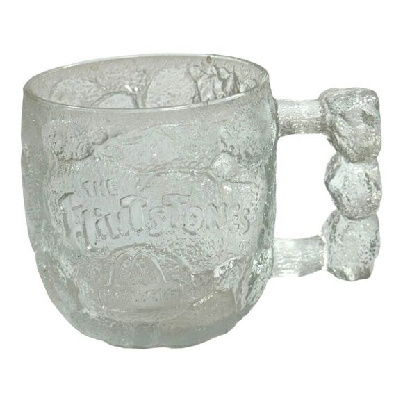 The Flintstones McDonalds Vintage Lot Collectible Glass Mugs Set of 5 3D Cartoon - Picture 4 of 5